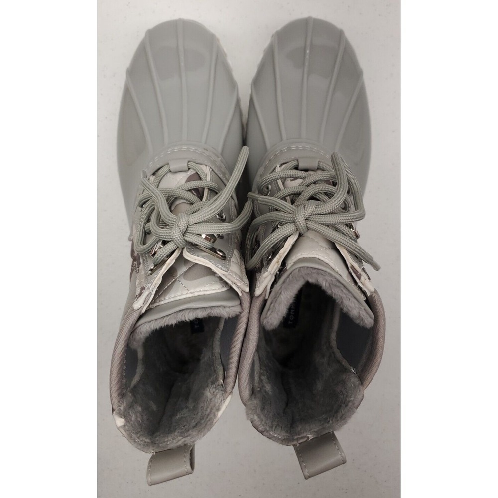 Tommy Hilfiger TW Hada Duck Boots Gray Camo Insulated Women's Sz 8M Extra Laces - Picture 5 of 8